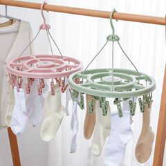防风晾衣架塑料24夹子衣架儿童袜子架婴儿晾衣夹家用内衣晾晒架子