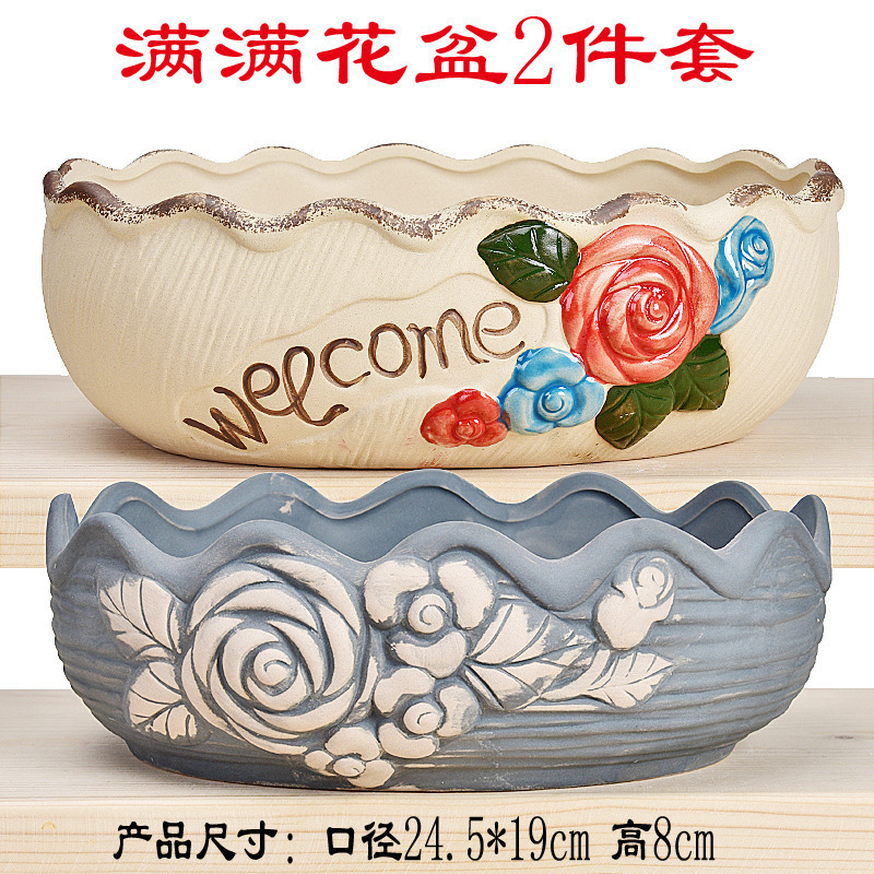 多肉花盆大量批发陶瓷植物粗陶复古素烧紫砂创意大小口径简约跨境|undefined