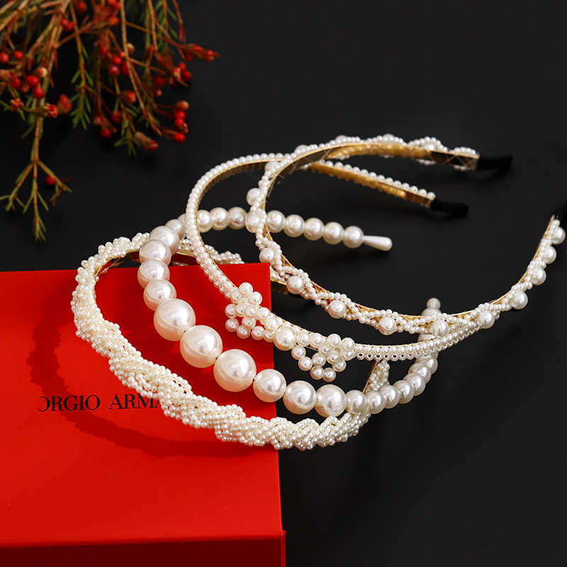 Fashion Geometric Cloth Pearl Hair Band 1 Piece display picture 10