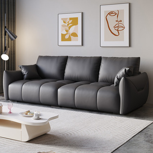 In-Stock Three-Seater Light Luxury Small Apartment Full Set Cream Popular Straight Row Complete Small Sofa Rental Living Room