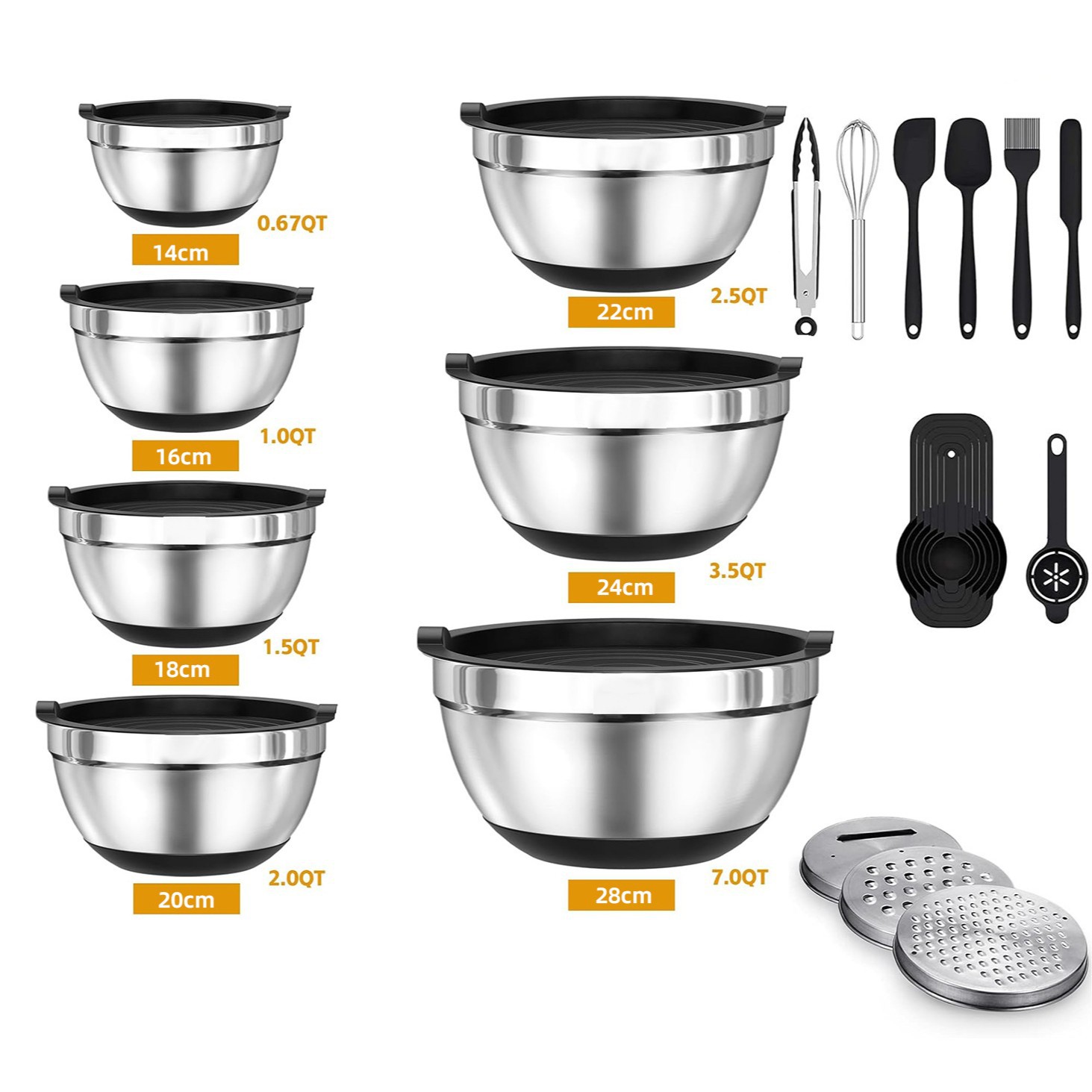 Cuencos con tapas herméticas al aire, manchas de acero metal Otros cuencos de acero inoxidable No