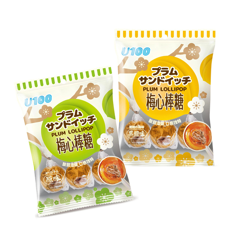 澳門U100品牌 6顆裝梅心棒棒糖 休閒零食糖果 便利店食品批發84