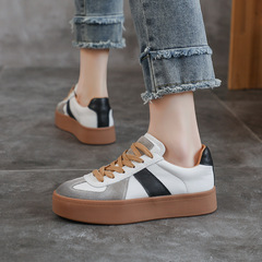 【里外全牛皮】真皮德迅鞋女小眾原創女鞋休閒厚底板鞋女小白鞋