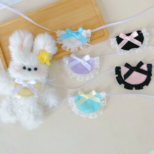 Factory wholesale mini lace bib saliva towel twist bar master dog cotton doll toy accessories doll