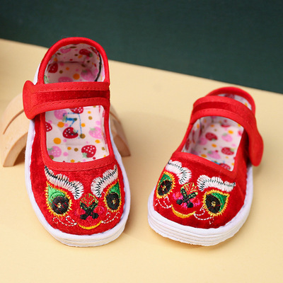 Spring and summer new pattern Tiger-head shoes children Cotton Cloth shoes men and women baby Embroidery Owl shoes prewalker