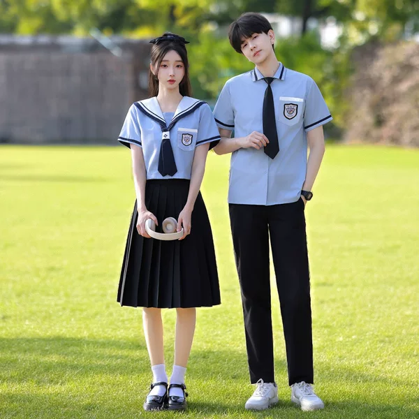 Graduation Class Uniform Shirt Student New Style Summer British College Style High School Student Sports Meeting Choir Performance Dress