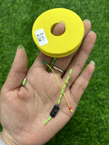 Yellow 6cm Bare Shaft Main Line Set with Pe Knot Foam Shaft Fishing Supplies Tied with Finished Main Line Foam Shaft