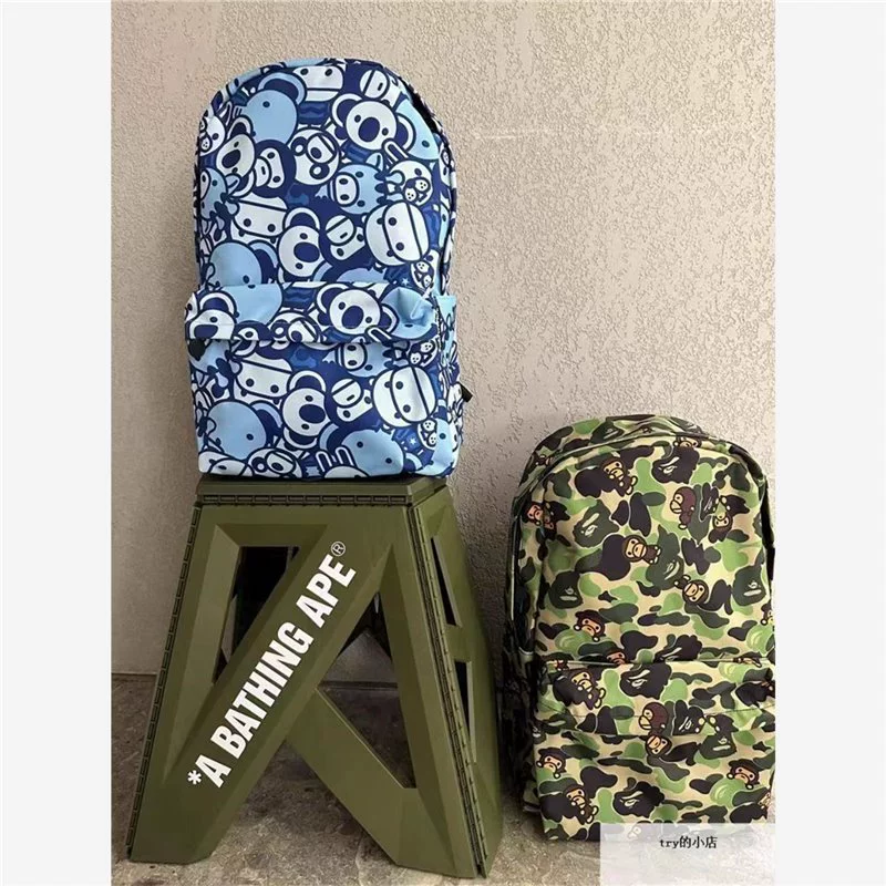 Рюкзак BAPE BABY MILO классическая печать обезьяны, повседневный легкий карман, стандартного размера