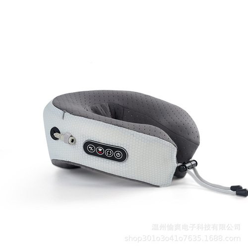 Manufacturer multifunctional cervical massage pillow vibration hot compress electric massager kneading neck protection u-shaped massage pillow