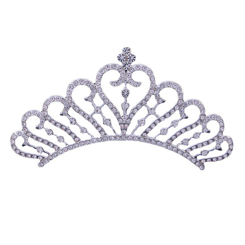 Korean bridal bridesmaid outfit, Xiuhe dress, white crystal crown, princess-style diamond-studded hair comb, bridal headpiece, wholesale