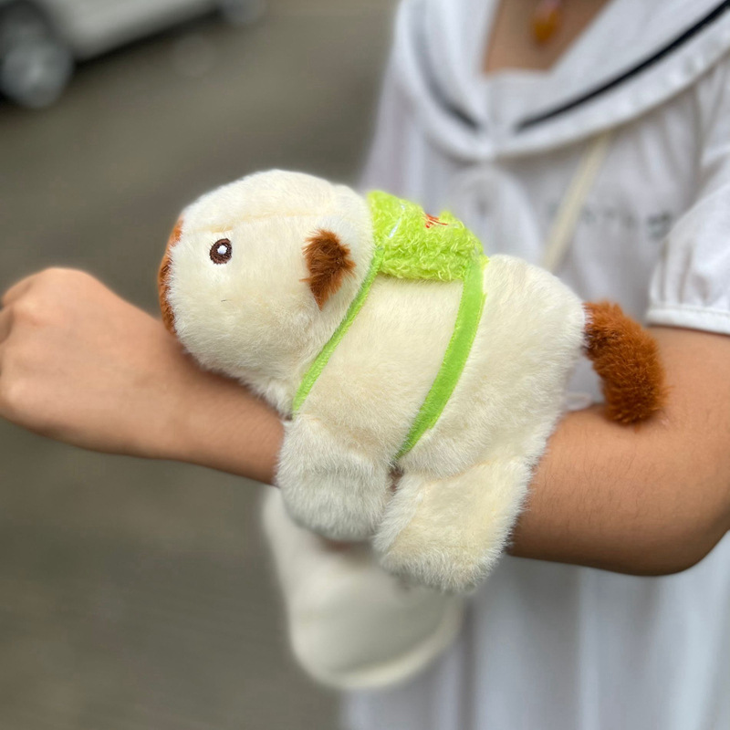 Lindo mascota capabala capybara Snap anillo pulsera de peluche juguete muñeca regalo grab máquina bebé
