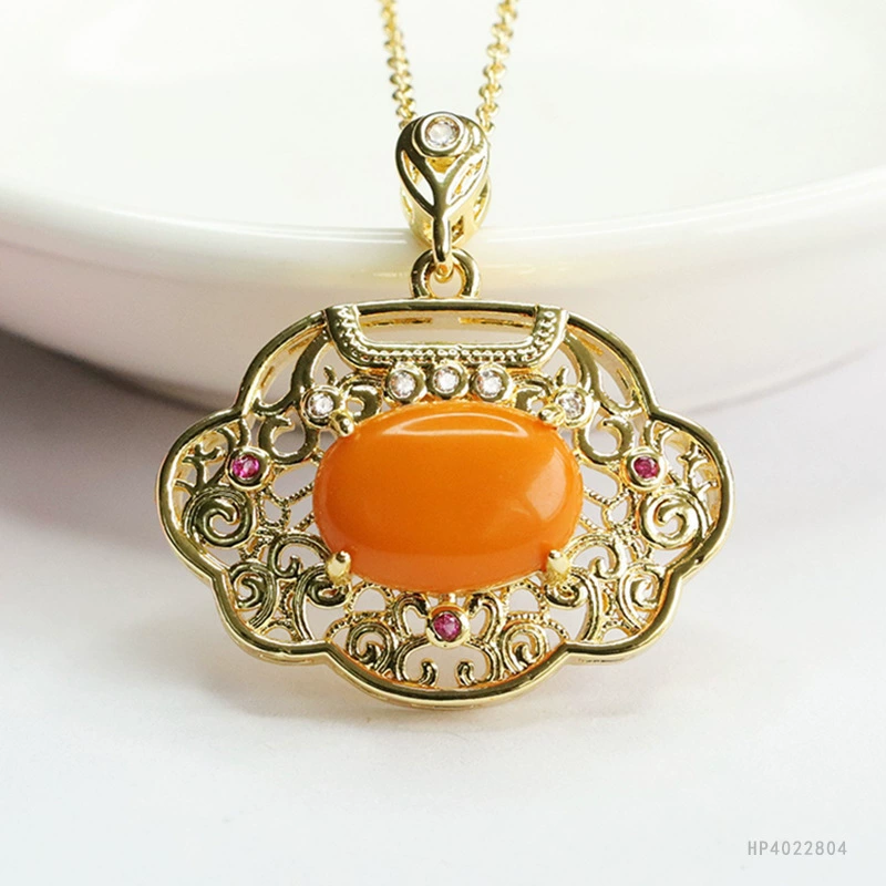 Подвеска из натурального янтаря Гуань Ю, винтажное украшение из старого пчелиного воска, ожерелье Руи, оптовая продажа от производителя, дропшиппинг S4022804