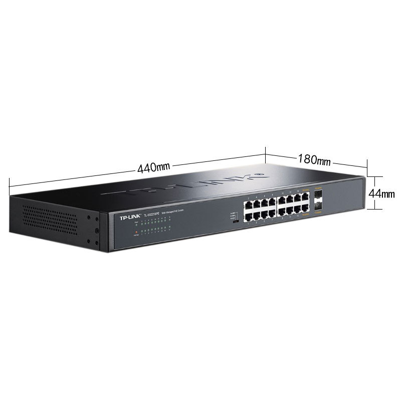 TP-LINK 16口千兆POE交换机AP供电全千兆Web网管PoE交换机 TL