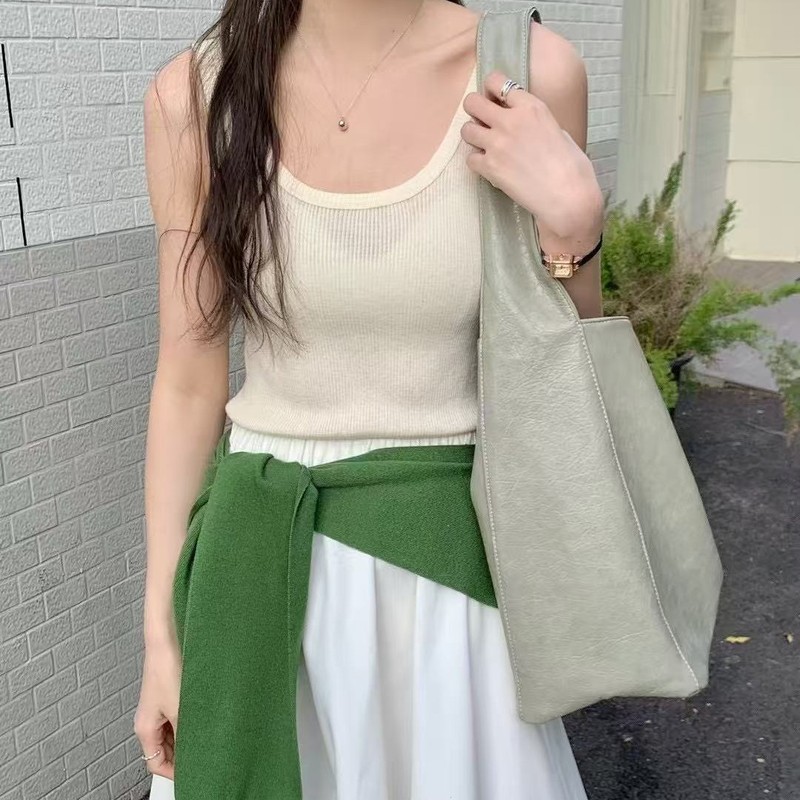 大容量包包女夏季2025新款休闲简约单肩购物袋软皮百搭通勤托特包|undefined