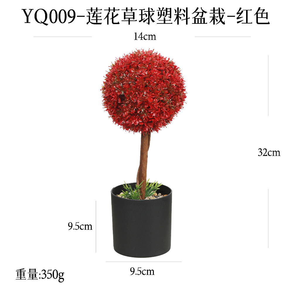 Más de 100 tipos de adornos de plantas con forma de bola redonda grande y combinaciones de plantas en maceta, populares en el comercio electrónico transfronterizo, adornos de plantas verdes para decoración del hogar, bonsáis artificiales.