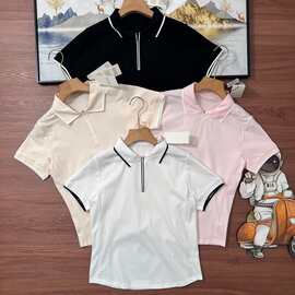 一件代发夏季TRAINING女士吸湿速干防晒短袖POLO衫T恤D6292TPS31