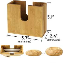 跨境竹制吐司面包切片器厨房桌面木质面包切片盒烘焙工具面包切盘