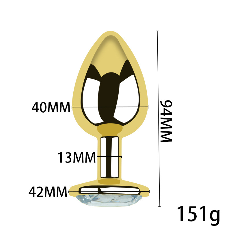 Traje de oro de acero inoxidable corte trasero pequeño anal plug back corte embolia Comercio exterior suministros para adultos productos del sexo