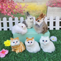 猫のぬいぐるみのぬいぐるみと動物のおもちゃの子供のぬいぐるみのモデルの子犬のウサギの置物の益智と呼ばれます。