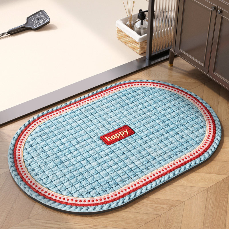 Korean-Style Fresh and Simple Bathroom Diatomaceous Earth Mat, Non-Slip, Water-Absorbent, Quick-Drying, Suitable for Home Use, Toilet Entrance Mat, Entryway Mat Korean-Style Fresh and Simple Bathroom Diatomaceous Earth Mat, Non-Slip, Water-Absorbent, Quick-Drying, Suitable for Home Use, Toilet Entrance Mat, Entryway Mat