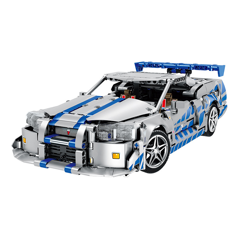 Compatible con Lego, dios de la guerra, alto GTR, bloque de construcción, ensamblaje de maquinaria de automóviles deportivos, juguetes inteligentes, regalos al por mayor transfronterizos