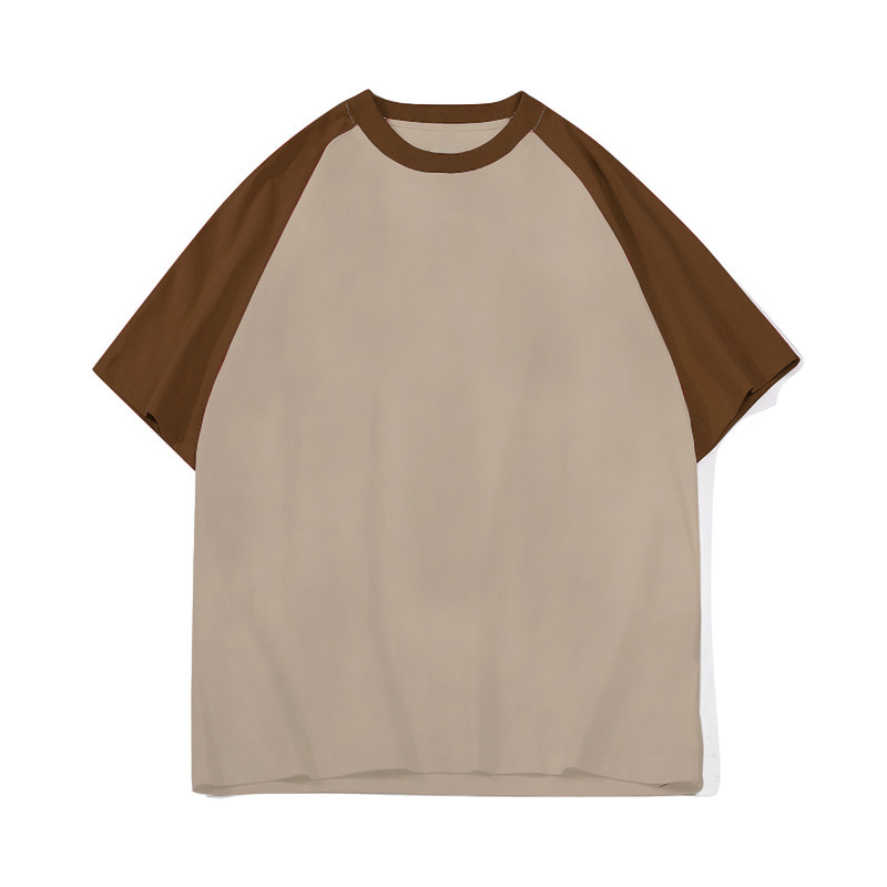 コントラストカラーステッチラグランスリーブ純綿半袖Tシャツカスタム広告文化シャツラウンドネック作業服クラス制服DIYカスタマイズ|undefined