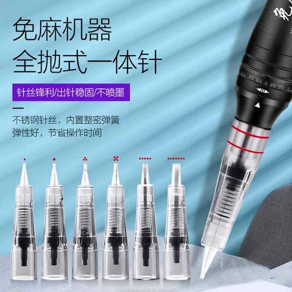 Needle-free tattoo machine, integrated needle for tattooing, all-in-one tattoo needle for eyebrow, eyeliner, and lip tattooing, available in stock