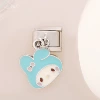 0199-Blue Flore Pink Bow-Silver Border