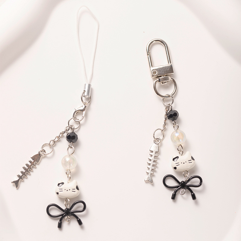 Cute Cat Fish Pendant Mobile Phone Chain Women's Pendant Bag Pendant Polaroid Camera Versatile Key Chain Decoration