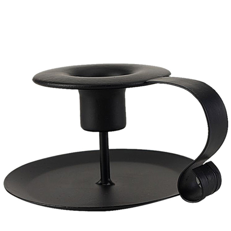 Candelabro de Hierro Forjado Negro Vintage, Estilo Americano, Decoración Metálica para Mesa de Comedor, Adorno para el Hogar, Portavelas Artesanal para Mesa