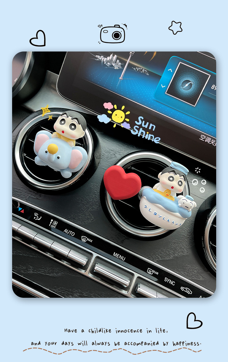 Cute auspicious small new car aromatherapy car air outlet decoration products expansion incense stone car accessories ornaments wholesale