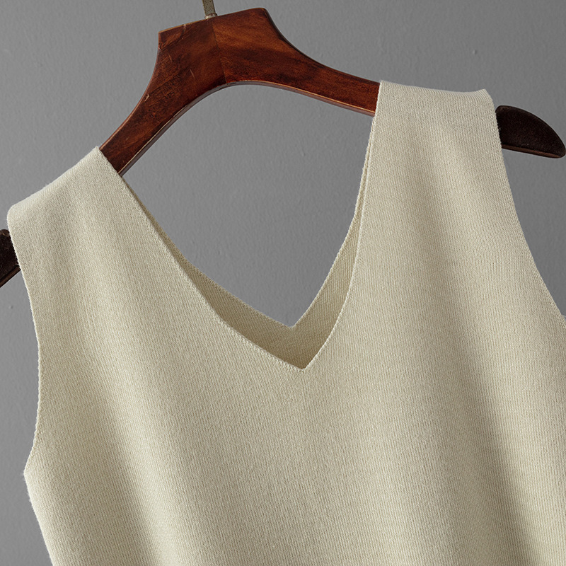 Damenbekleidung Frühling und Herbst Neue Wollmode Top + Weste + Freizeithose Set Gestrickter Sport Dreiteiliger Anzug_voghion.com