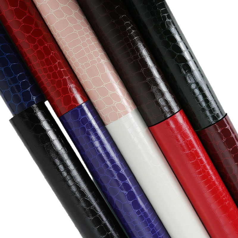 Inventario brillante papel de cuero de cocodrilo imitación de cuero negro brillante cocodrilo caja de vinos cartón de zapatos