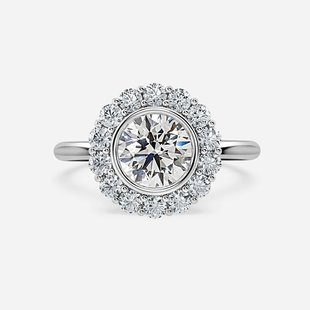 18K White Gold Diamond Ring Women's Cultivation Engagement Wedding Ring Laboratory Diamond Ring Wedding Ring 50 Points Big Diamond Ring