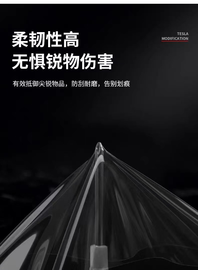 Suitable for Tesla Model 3/Model Yl Rear Door Protective Film, Car Door Film, Tpu Triangular Paint Surface Rear Door