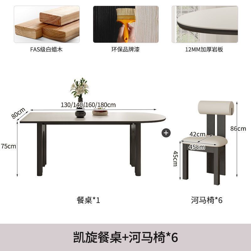 Mesa y silla de comedor de madera sólida medieval, mesa de comedor retro francesa, mesa de comedor de isla semidonda, mesa de comedor contra la pared