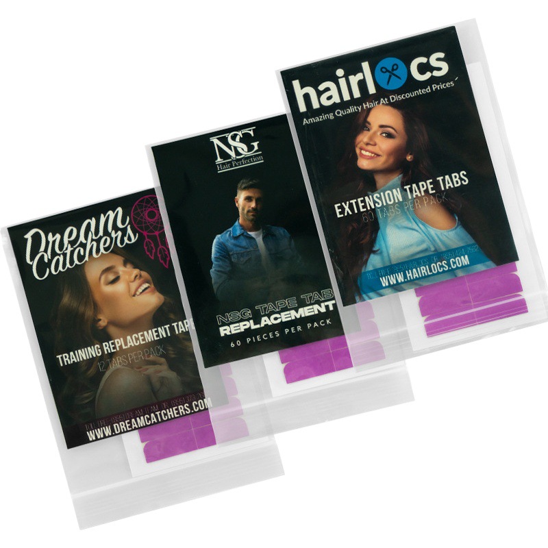 Película adhesiva para extensiones de cabello en tiras, para tejer cabello, reemplazo capilar, pegamento azul, bio-tape, sin rastro, impermeable, resistente al sudor, película de doble cara para pelucas