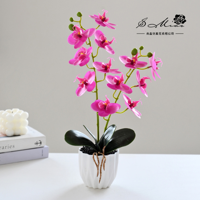 Flores falsas impresión 3D película de orquídea mariposa sensación pequeña simulación de bonsai decoración interior creativa decoración simulación de maceta