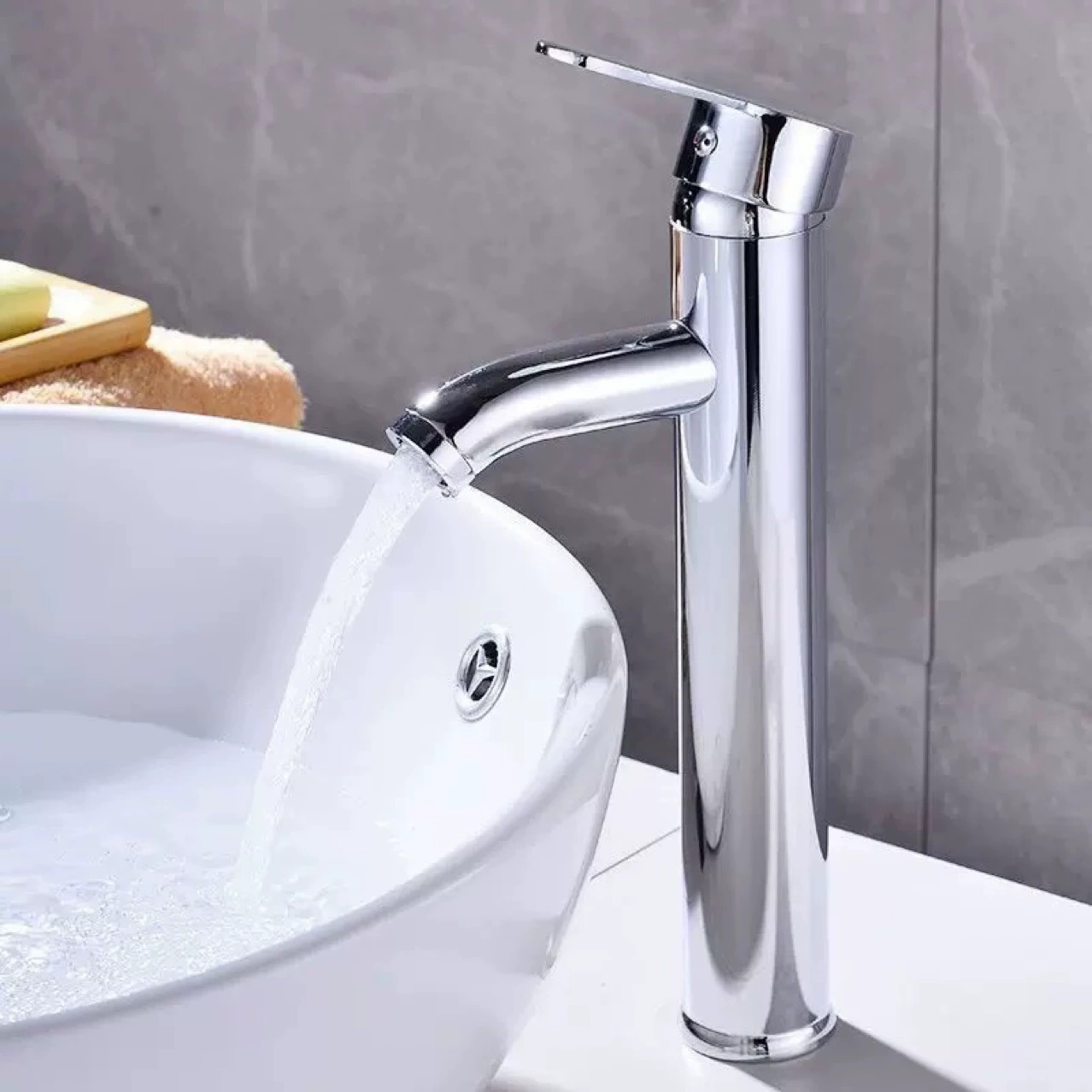 Усиленный смеситель для раковины из нержавеющей стали с гальваническим покрытием, художественный смеситель для раковины для дома, школы и инженерных умывальников с изогнутым изливом.