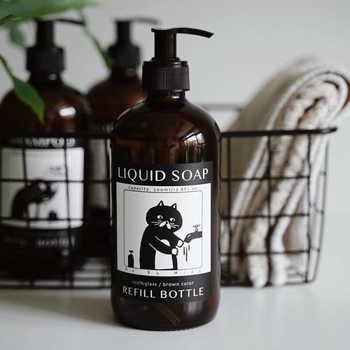 BB4C Wholesale Eight Meow Store New Glass Dispensing Bottles Shampoo and Shower Milk Empty Bottles Press and Clean
