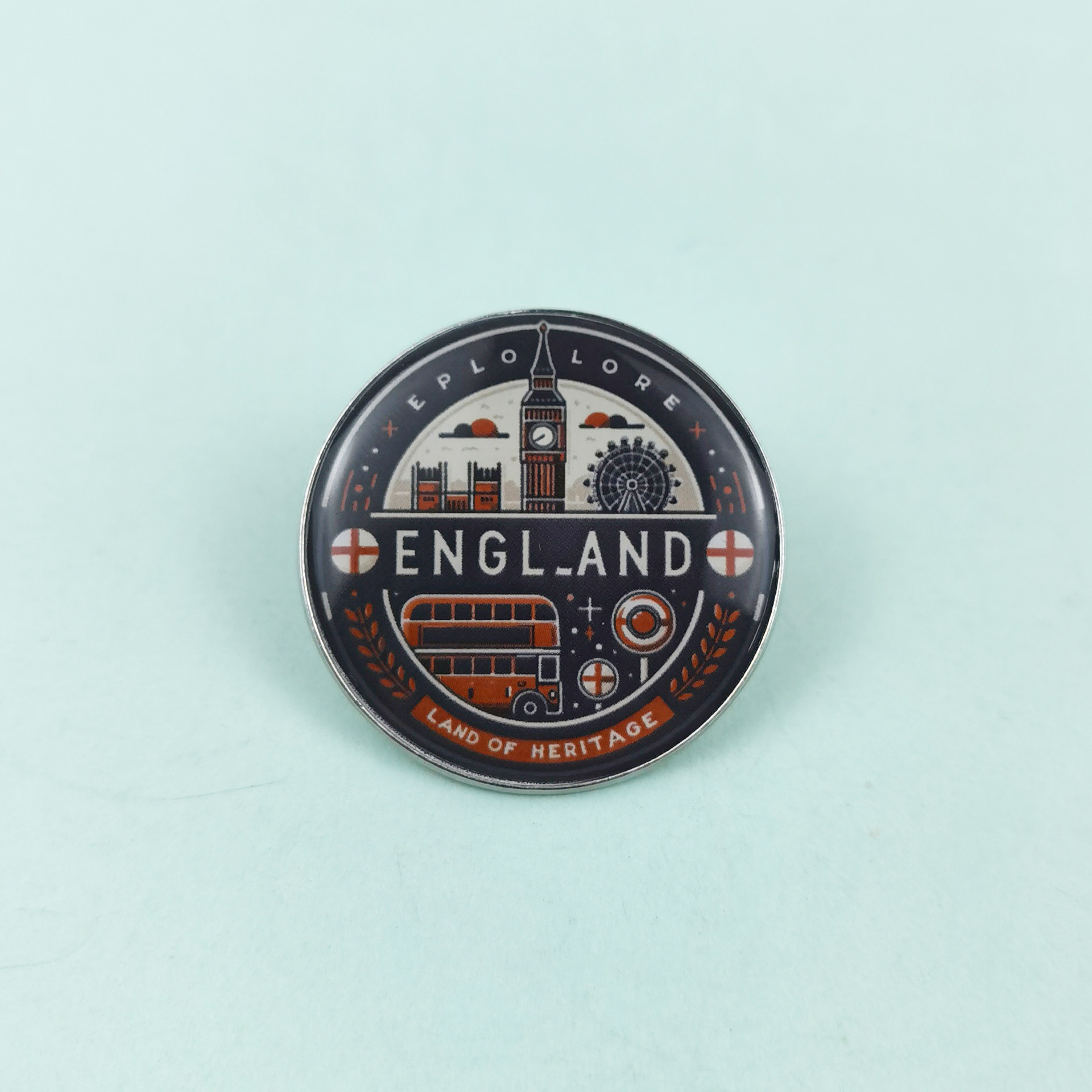 Broche de metal redondo transfronterizo patrón de dibujos animados medalla de joyería estilo retro europeo y americano mochila insignia de alfiler