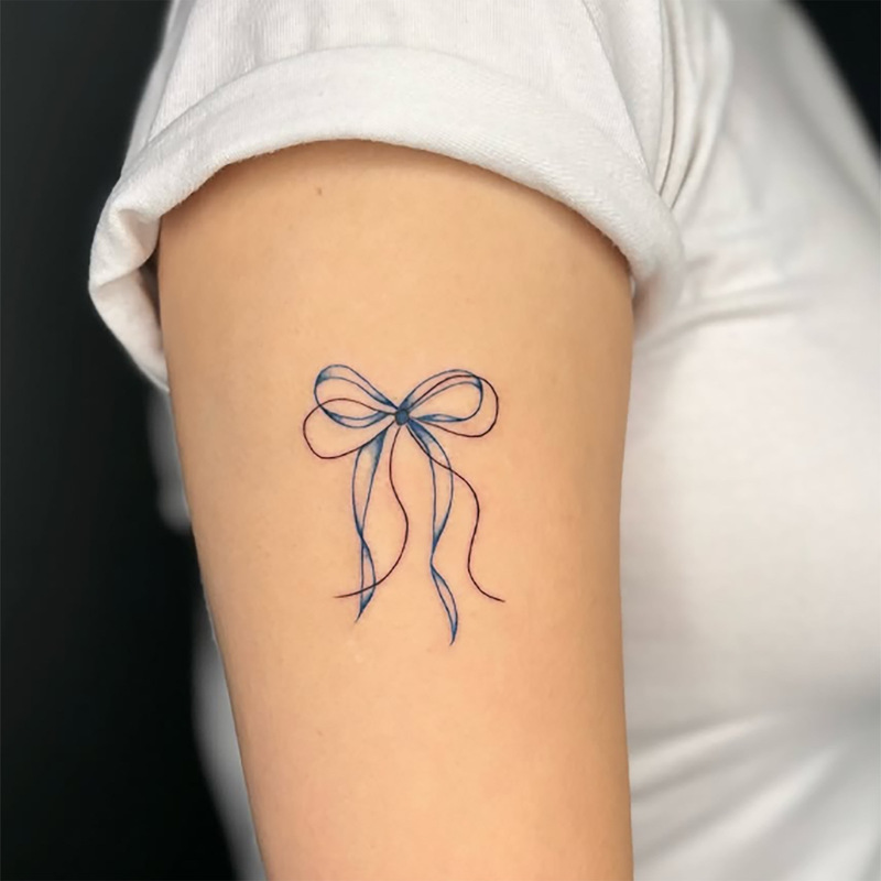 New Cross-Border Tattoo Stickers Ins Style Simple and Cute Bow Tattoo Stickers Disposable Temporary Tattoo Stickers