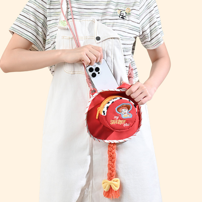 Disney Genuine Toy Story 5 Woody and Jessie Hat Crossbody Bag Coin Purse Headphone Bag