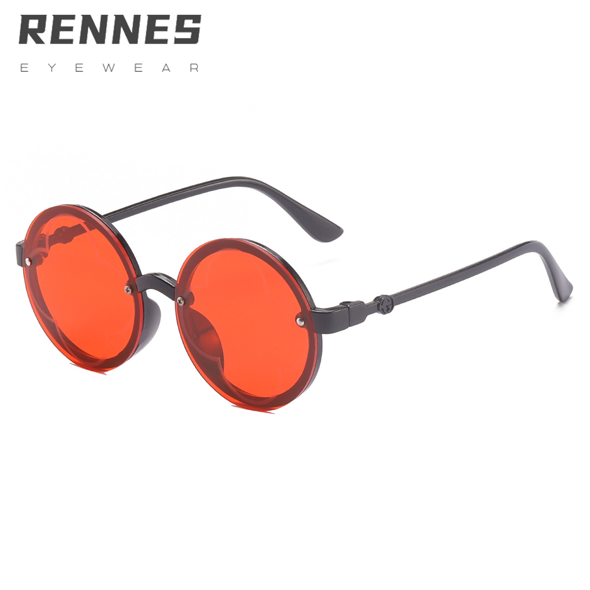 2021 gafas de juego de estilo coreano mismo estilo gafas de sol para niños personalidad de la moda transfronteriza gafas de marco redondo gafas de sol de trébol