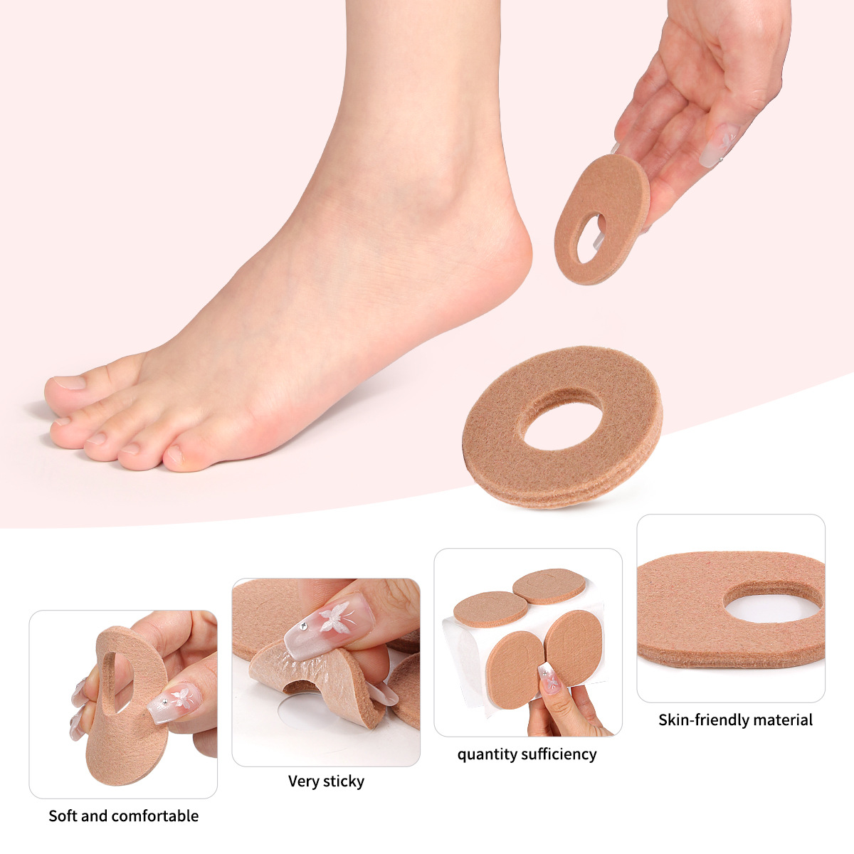 Nuevo tipo de fieltro callo del pie zanja anti-dolor anti-desgaste zapatos de tacón alto aleatorios suaves protectores invisibles pegatinas antepasadas
