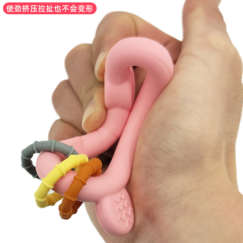 Nuevo juguete de mordida para bebés, mordedor de silicona