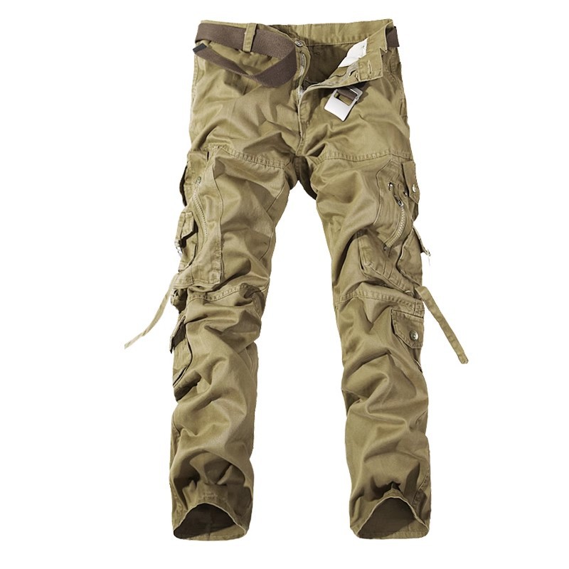 Perennial Bulk Foreign Trade Plus Fertilizer Plus Size Men's Cargo Pants Pants Solid Color Large Size Multi-Pocket Outdoor Cargo Pants