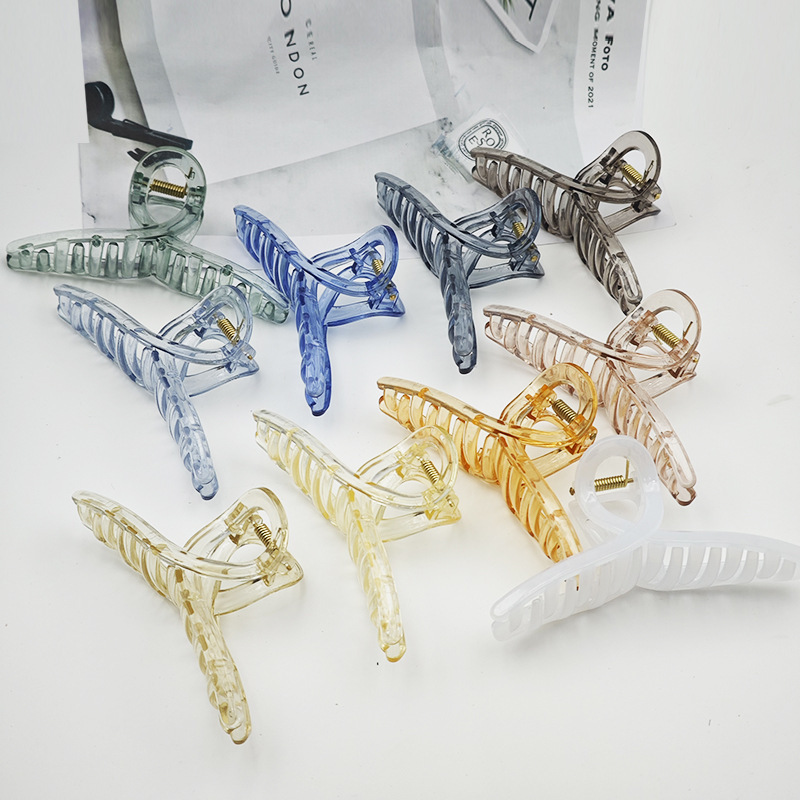 Amazon venta caliente correa de cabello gran clip de agarre colorido y transparente clip de cabello de tiburón al por mayor image 3