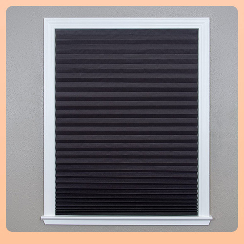 Light blocking pleated paper window cover disposable non-woven fabric curtain perforation free self-adhesive curtain sun-blocking window