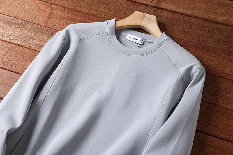 felpa con strato d'aria in ammoniaca liquida di alta qualità primavera e autunno uomo e donna coppia stile moda taglio verticale 3D tinta unita_voghion.com